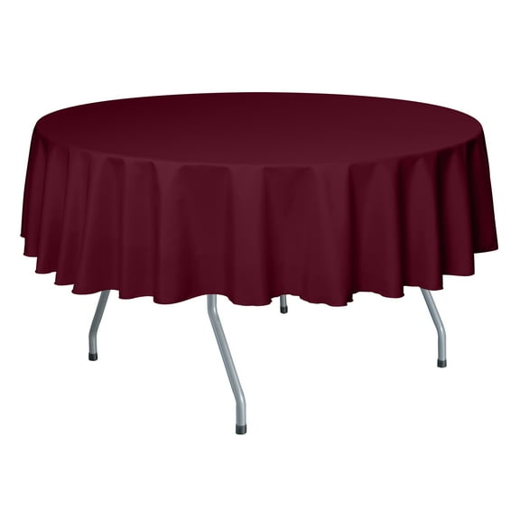 Ultimate Textile 84-Inch Round Polyester Linen Tablecloth Brick Rust Red