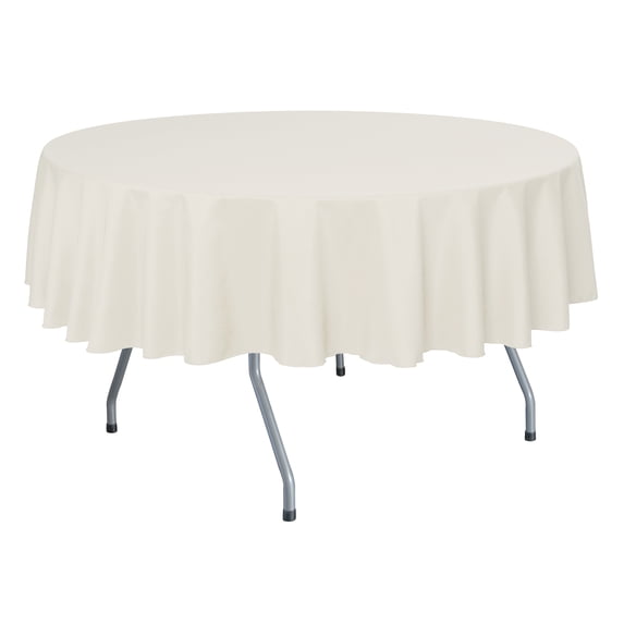 Ultimate Textile 84-Inch Round Polyester Linen Tablecloth Ivory Cream