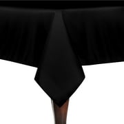 Ultimate Textile 84 x 84-Inch Square Polyester Linen Tablecloth Black