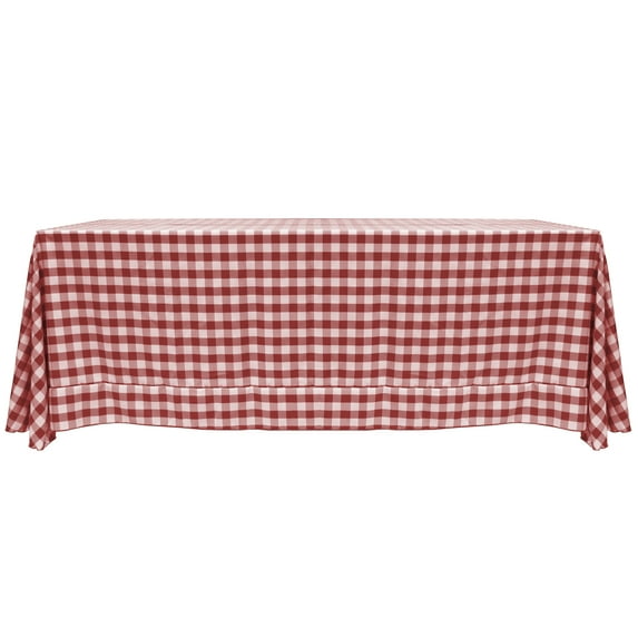 Ultimate Textile 90 x 120-Inch Rectangular Polyester Checkered Tablecloth with Rounded Corners