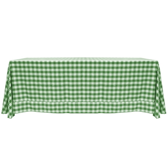 Ultimate Textile 90 x 132-Inch Rectangular Polyester Checkered Tablecloth Moss and White