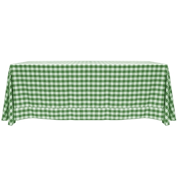 Ultimate Textile 90 x 132-Inch Rectangular Polyester Checkered Tablecloth Moss and White