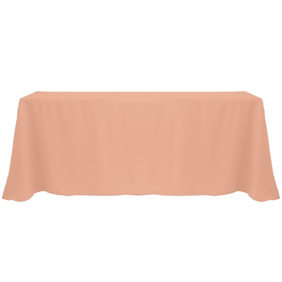 Ultimate Textile 90 x 132-Inch Rectangular Polyester Linen Tablecloth Coral
