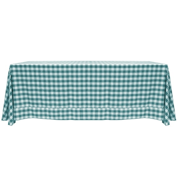 Ultimate Textile 90 x 156-Inch Rectangular Polyester Checkered Tablecloth with Rounded Corners