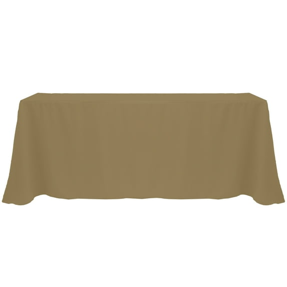 Ultimate Textile 90 x 156-Inch Rectangular Polyester Linen Tablecloth Cafe Khaki