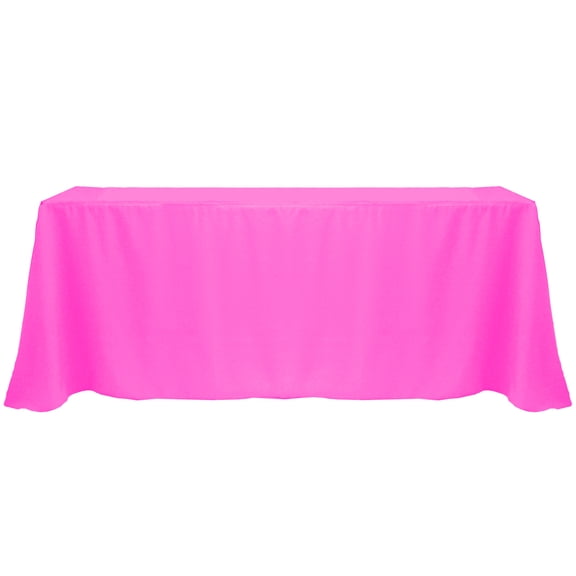 Ultimate Textile 90 x 156-Inch Rectangular Polyester Linen Tablecloth Neon Pink