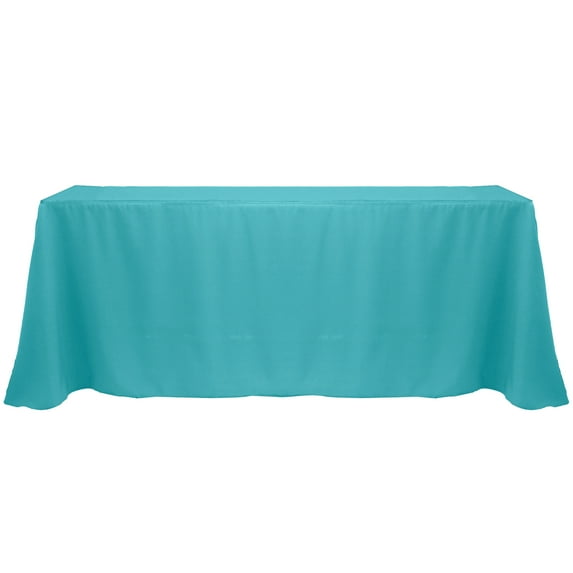 Ultimate Textile 90 x 156-Inch Rectangular Polyester Linen Tablecloth Turquoise Blue