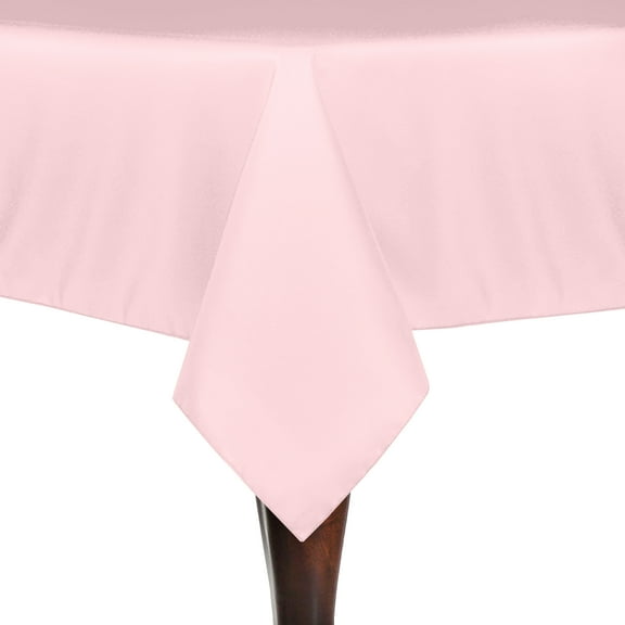 Ultimate Textile 90 x 90-Inch Square Polyester Linen Tablecloth Blush Ice Pink