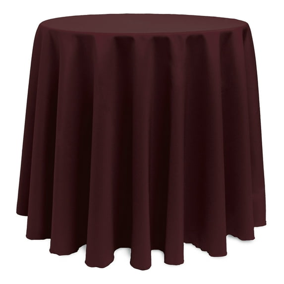 Ultimate Textile 96-Inch Round Polyester Linen Tablecloth Burgundy Red