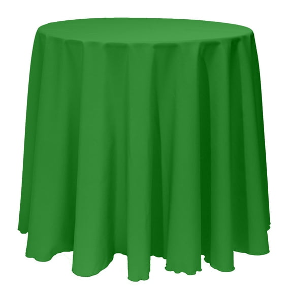 Ultimate Textile 96-Inch Round Polyester Linen Tablecloth Emerald Green