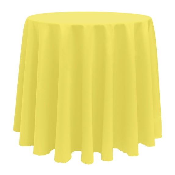 Ultimate Textile 96-Inch Round Polyester Linen Tablecloth Lemon Yellow