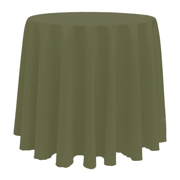 Ultimate Textile 96-Inch Round Polyester Linen Tablecloth Olive Green