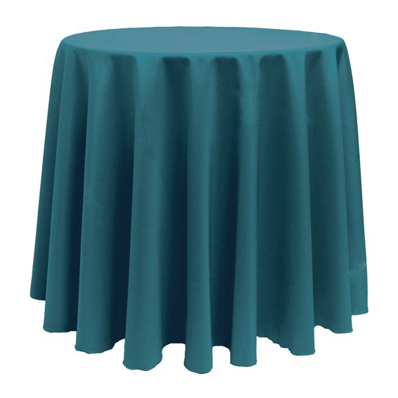 Ultimate Textile 96-inch Round Polyester Linen Tablecloth Teal