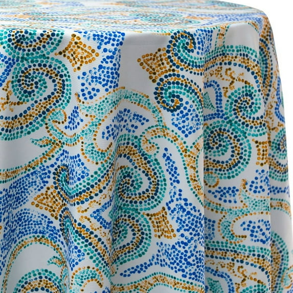 Ultimate Textile Arabica 96-Inch Round Patterned Tablecloth