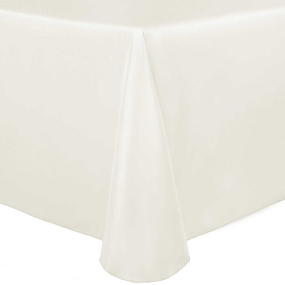 Ultimate Textile Bridal Satin 54 x 120-Inch Oval Tablecloth