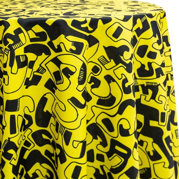 Ultimate Textile Bumble 120-Inch Round Patterned Tablecloth