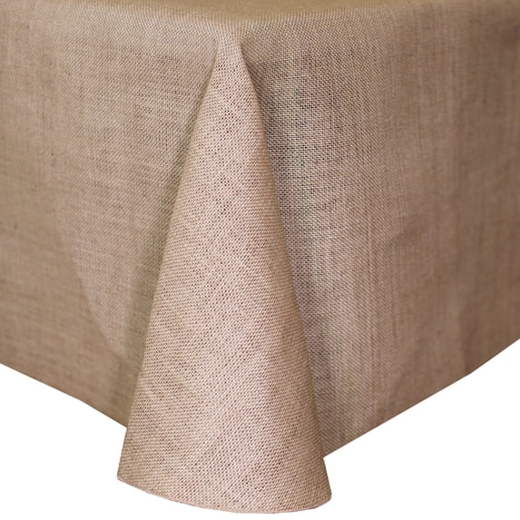 Ultimate Textile Burlap 60 x 120-Inch Oval Jute Tablecloth Natural