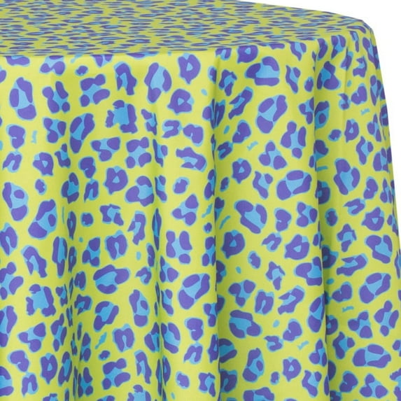 Ultimate Textile Cheetah Animal Green 120-Inch Round Patterned Tablecloth