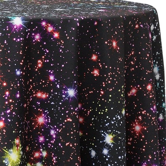 Ultimate Textile Colorful Galaxy 102-Inch Round Patterned Tablecloth