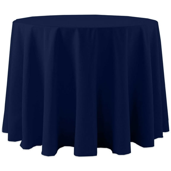 Ultimate Textile Cotton-feel 102-Inch Round Tablecloth Navy Blue