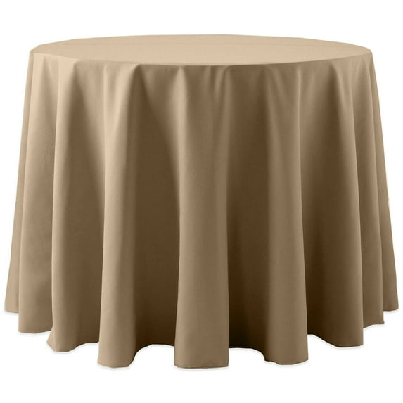 Ultimate Textile Cotton-feel 114-Inch Round Tablecloth Toast Light Brown