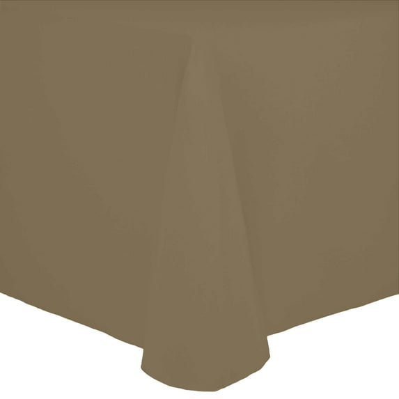 Ultimate Textile Cotton-feel 120 x 120-Inch Square Tablecloth Toast Light Brown