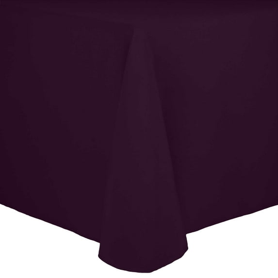 Ultimate Textile Cotton-feel 52 x 70-Inch Oval Fine Dining Tablecloth Aubergine Eggplant Purple