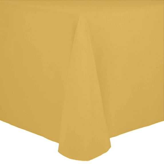 Ultimate Textile Cotton-feel 60 x 120-Inch Oval Tablecloth Gold