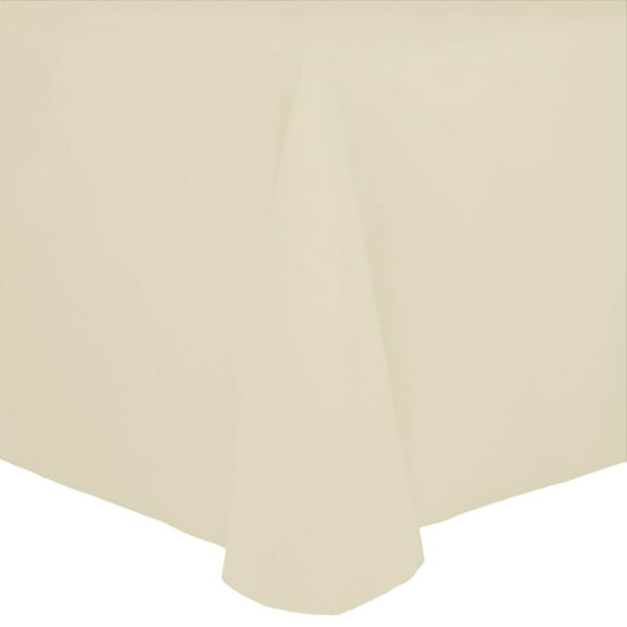 Ultimate Textile Cotton-feel 60 x 120-Inch Oval Tablecloth Ivory Cream