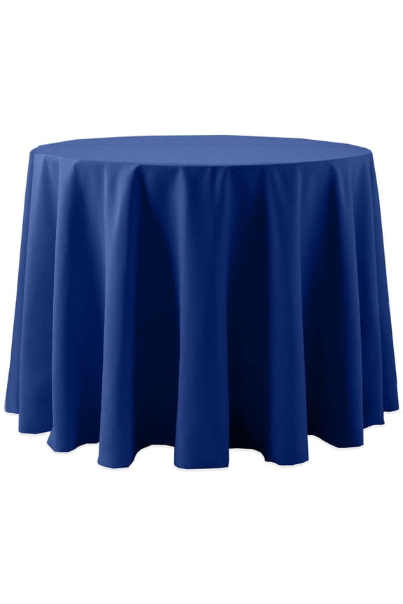 Cotton-feel 90-Inch Round Tablecloth Royal Blue