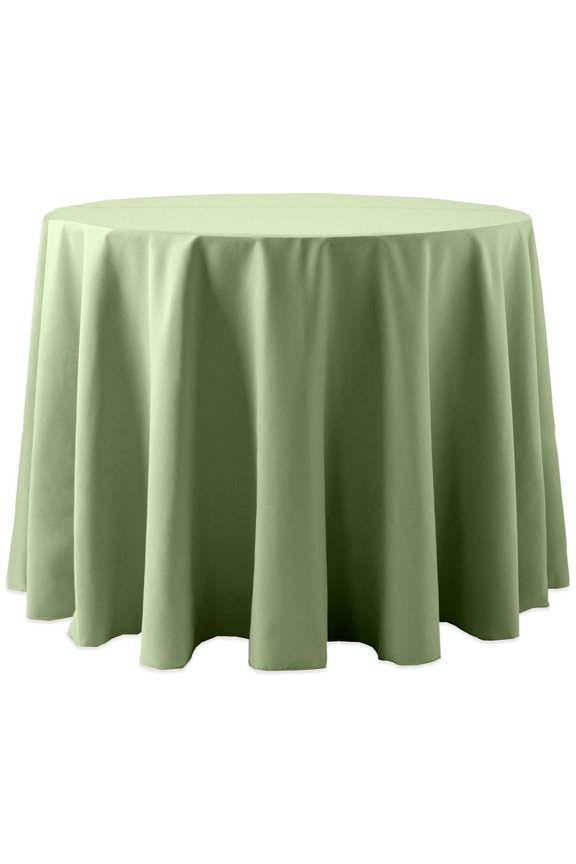 Cotton-feel 90-Inch Round Tablecloth Sage Green