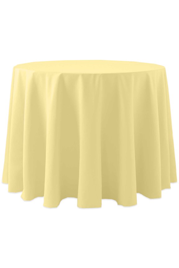 Cotton-feel 96-Inch Round Tablecloth Cornsilk Light Yellow