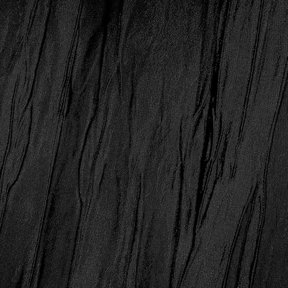 Ultimate Textile Crinkle Taffeta - Delano 132-Inch Round Tablecloth Black