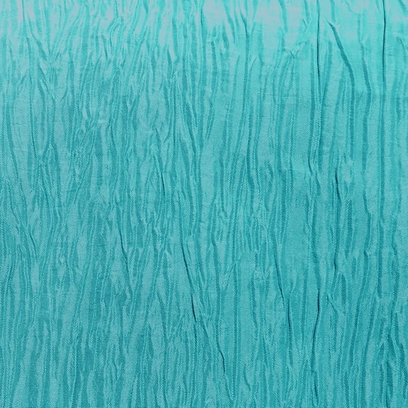 Ultimate Textile Crinkle Taffeta - Delano 132-Inch Round Tablecloth Turquoise Blue