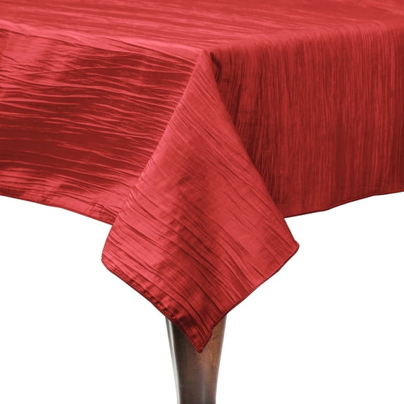 Ultimate Textile Crinkle Taffeta - Delano 60 x 60-Inch Square Tablecloth Red