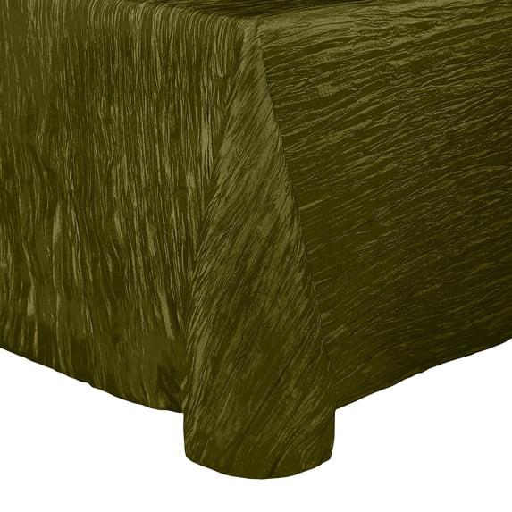 Ultimate Textile Crinkle Taffeta - Delano 96-Inch Round Tablecloth Moss Green