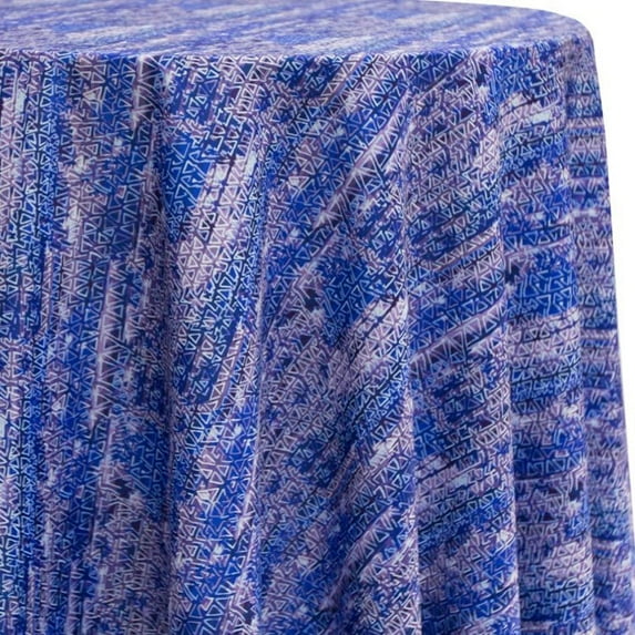 Ultimate Textile Desert Blue 102-Inch Round Patterned Tablecloth