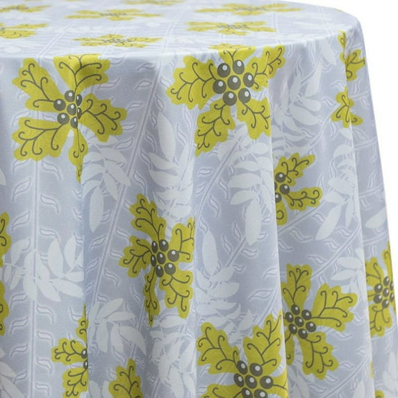 Ultimate Textile Drift 114-Inch Round Patterned Tablecloth