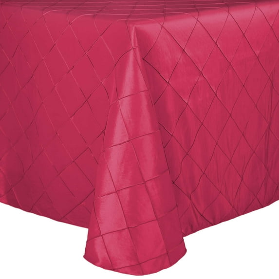 Ultimate Textile Embroidered Pintuck Taffeta 108 x 156-Inch Rectangle Tablecloth with Rounded Corners Watermelon