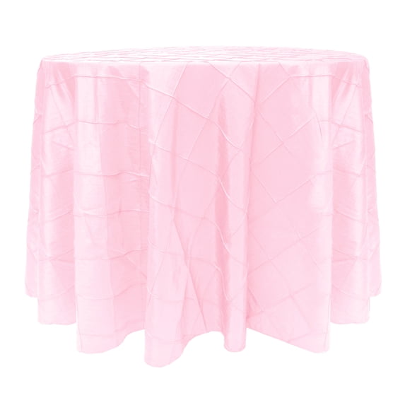 Ultimate Textile Embroidered Pintuck Taffeta 120-Inch Round Tablecloth Bubble Gum Pink