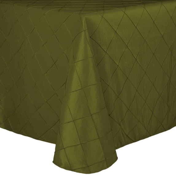 Ultimate Textile Embroidered Pintuck Taffeta 132 x 132-Inch Square Tablecloth with Rounded Corners