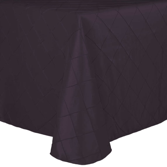 Ultimate Textile Embroidered Pintuck Taffeta 132 x 132-Inch Square Tablecloth with Rounded Corners