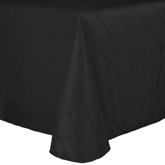 Ultimate Textile Embroidered Pintuck Taffeta 60 x 102-Inch Oval Tablecloth