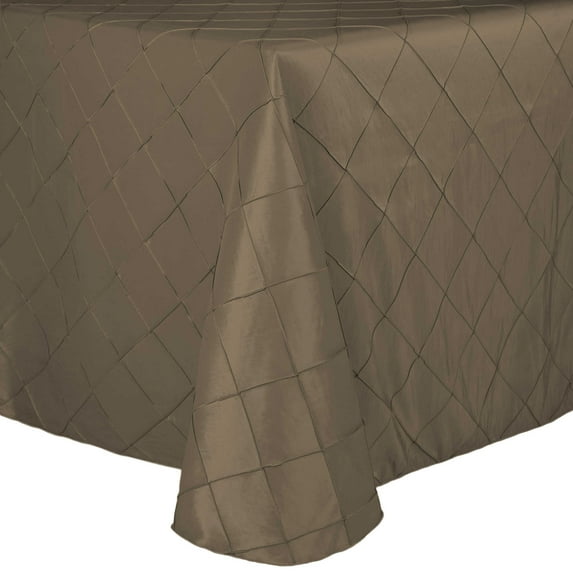 Ultimate Textile Embroidered Pintuck Taffeta 60 x 102-Inch Oval Tablecloth