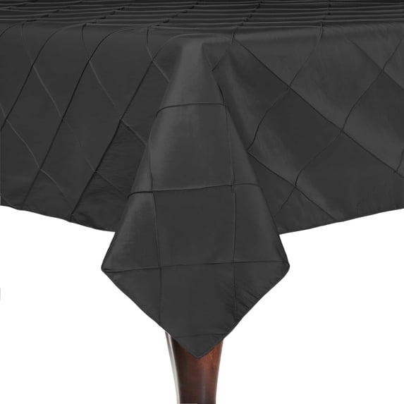 Ultimate Textile Embroidered Pintuck Taffeta 60 x 60-Inch Square Tablecloth Steel Grey