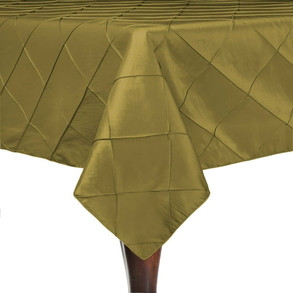 Ultimate Textile Embroidered Pintuck Taffeta 60 x 90-Inch Rectangle Tablecloth Acid Green