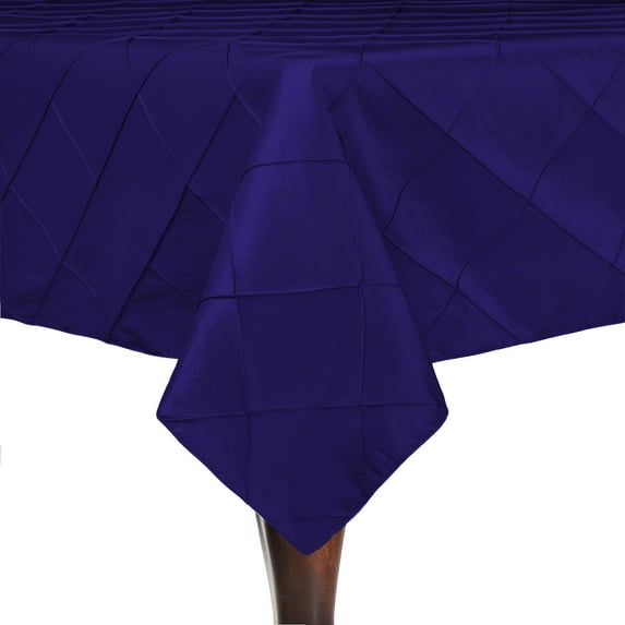 Ultimate Textile Embroidered Pintuck Taffeta 60 x 90-Inch Rectangle Tablecloth Royal Blue
