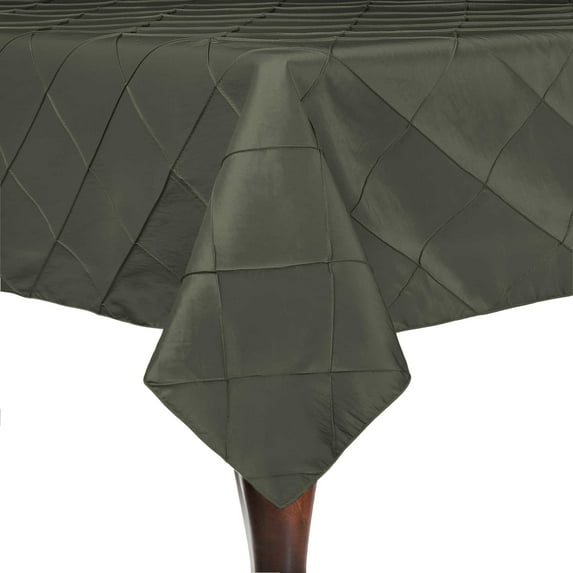 Ultimate Textile Embroidered Pintuck Taffeta 72 x 108-Inch Rectangle Tablecloth Aspen Mist