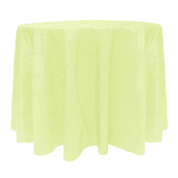 Ultimate Textile Embroidered Pintuck Taffeta 90-Inch Round Tablecloth Honeydew Light Green