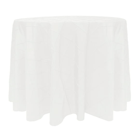 Ultimate Textile Embroidered Pintuck Taffeta 90-Inch Round Tablecloth White